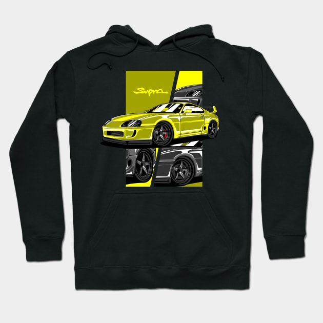 Toyota Supra PicArt Yellow Hoodie by aredie19